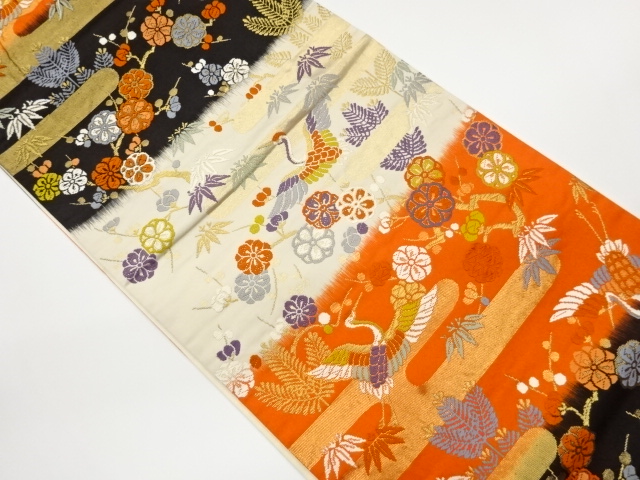 JAPANESE FUKURO OBI / WOVEN CRANE